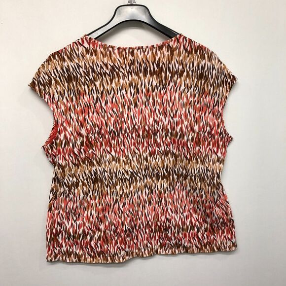 JM Collection Women Short Sleeve Blouse Top Shirt Plus Size 3X Nylon M188 -4 - Picture 4 of 11